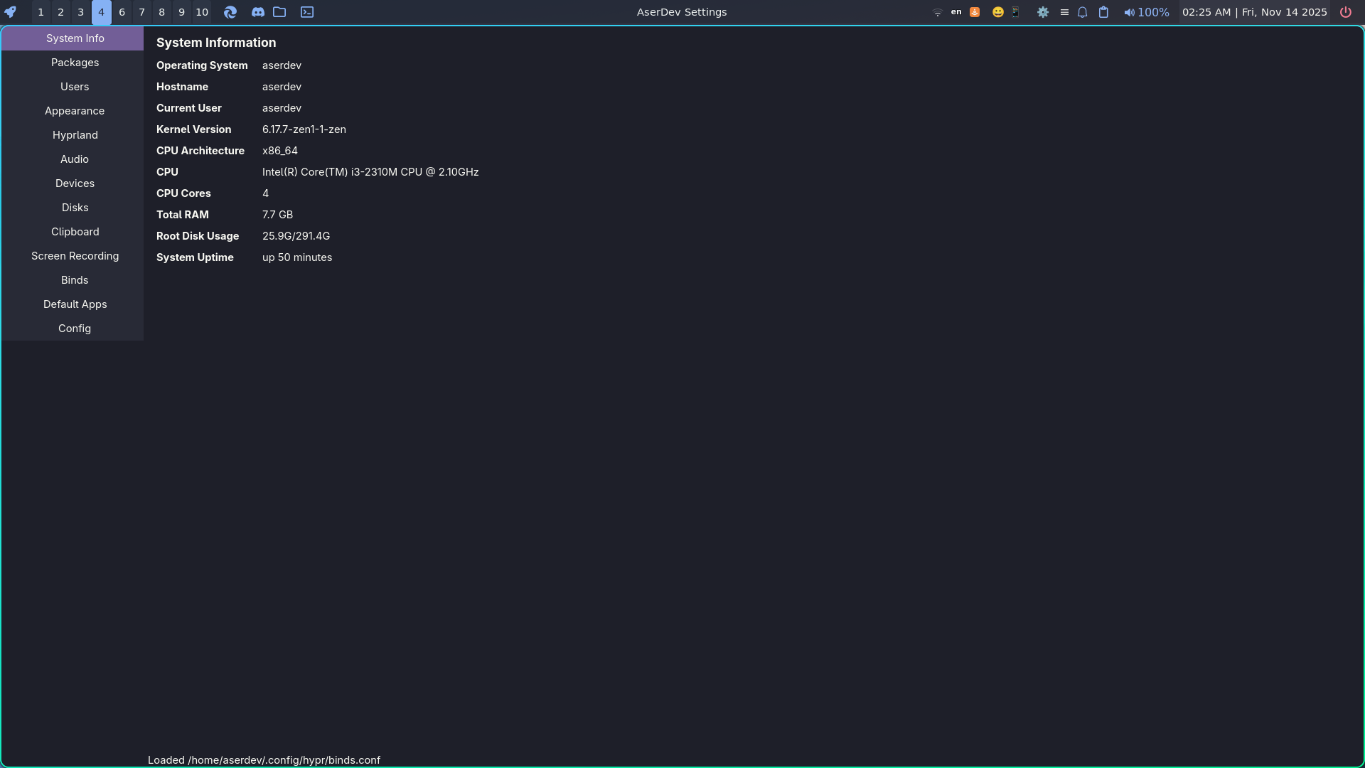 quick menu screenshot